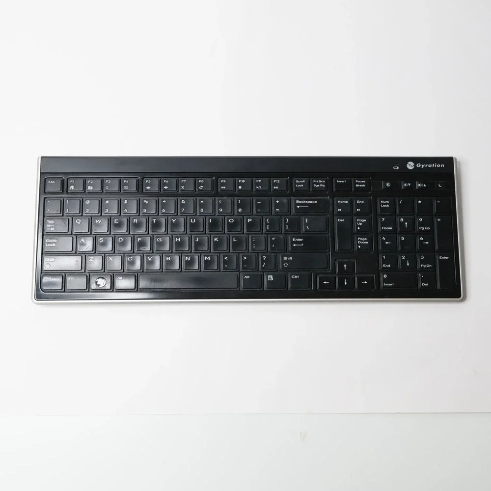 Gyration AS04108 Low Profile Wireless Keyboard US Black with USB Receiver
